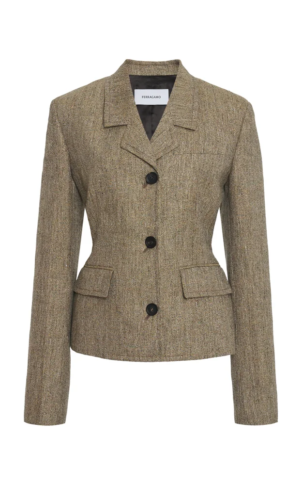 Tailored Linen Single-Breasted Blazer