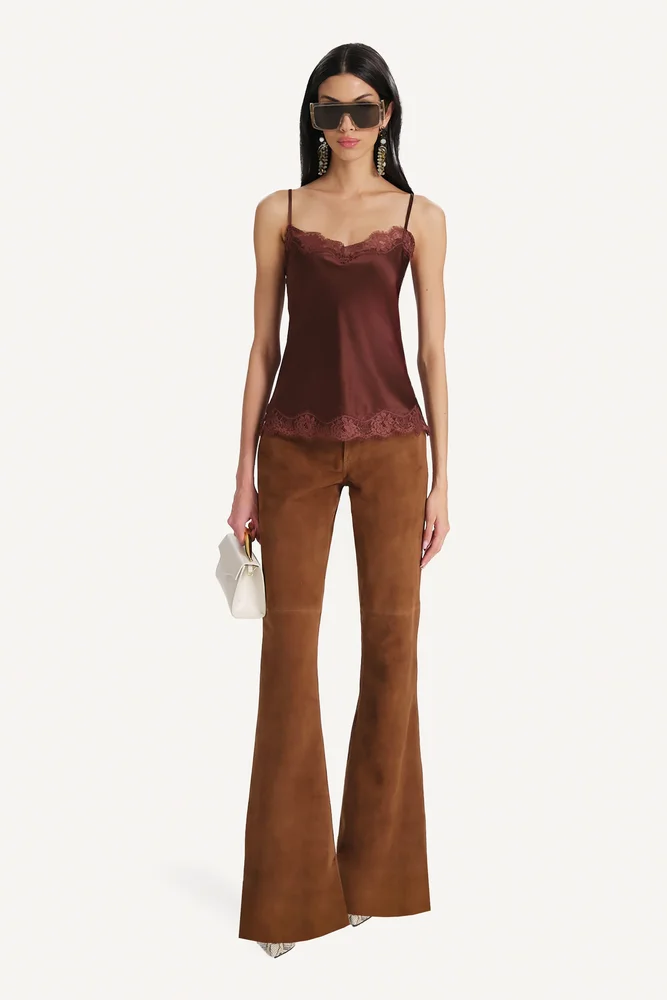 Anouk Goat Suede Flared Pants