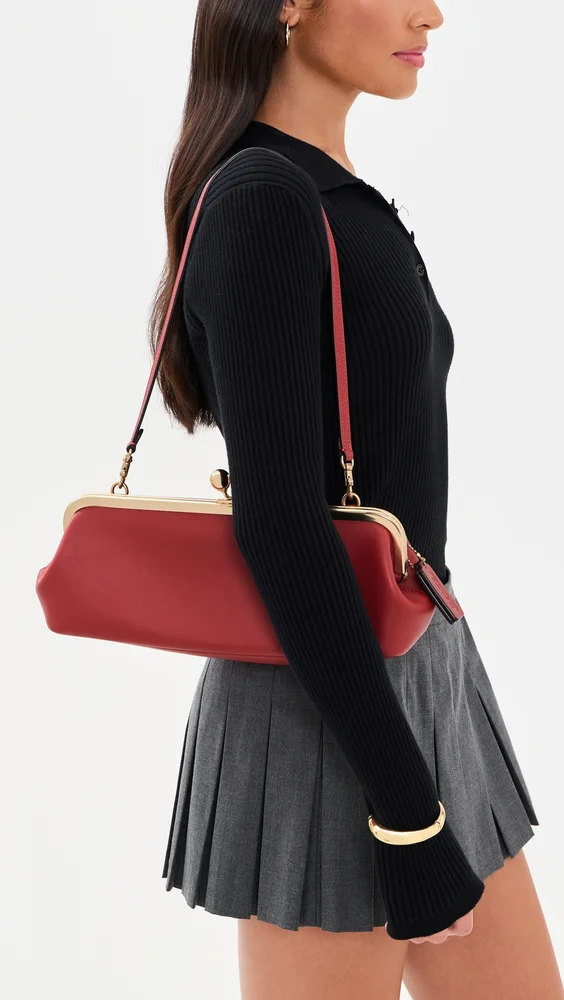 Leather Kisslock Frame Bag 30