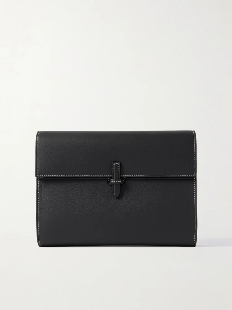 Large leather clutch