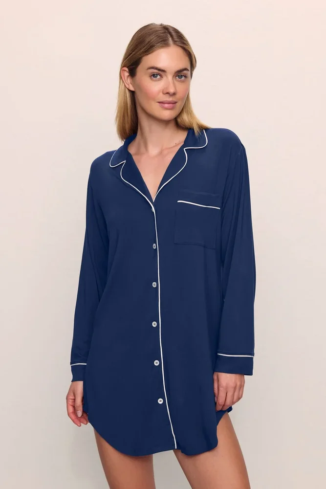 Gisele TENCEL Modal Sleepshirt, Navy/Ivory