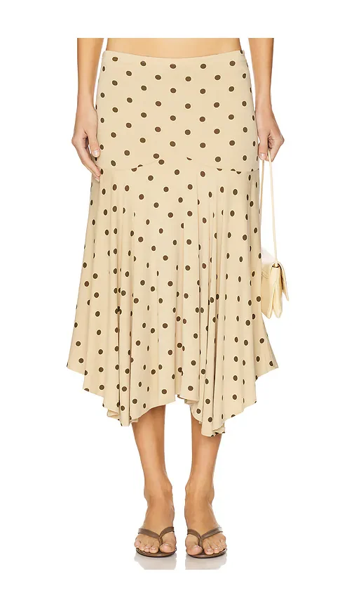Meadow Polka-Dot Sheer Midi Skirt