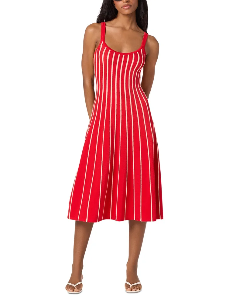 Sleeveless Ribbed Knit Midi Dress