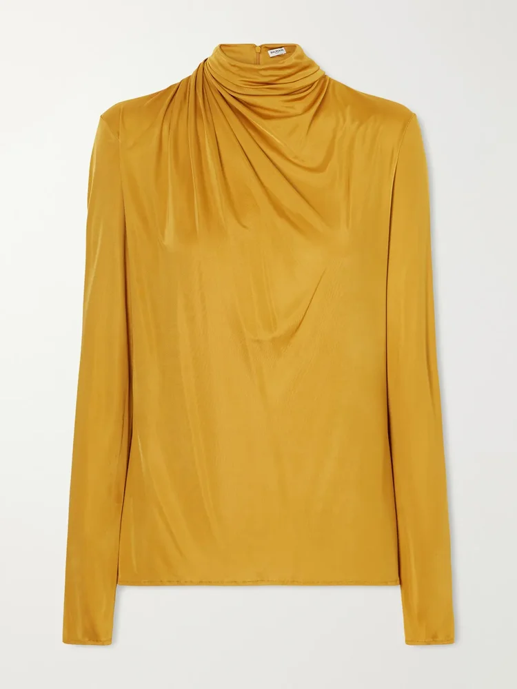Draped jersey blouse
