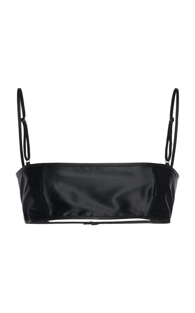 Stretch-Satin Bandeau Bralette
