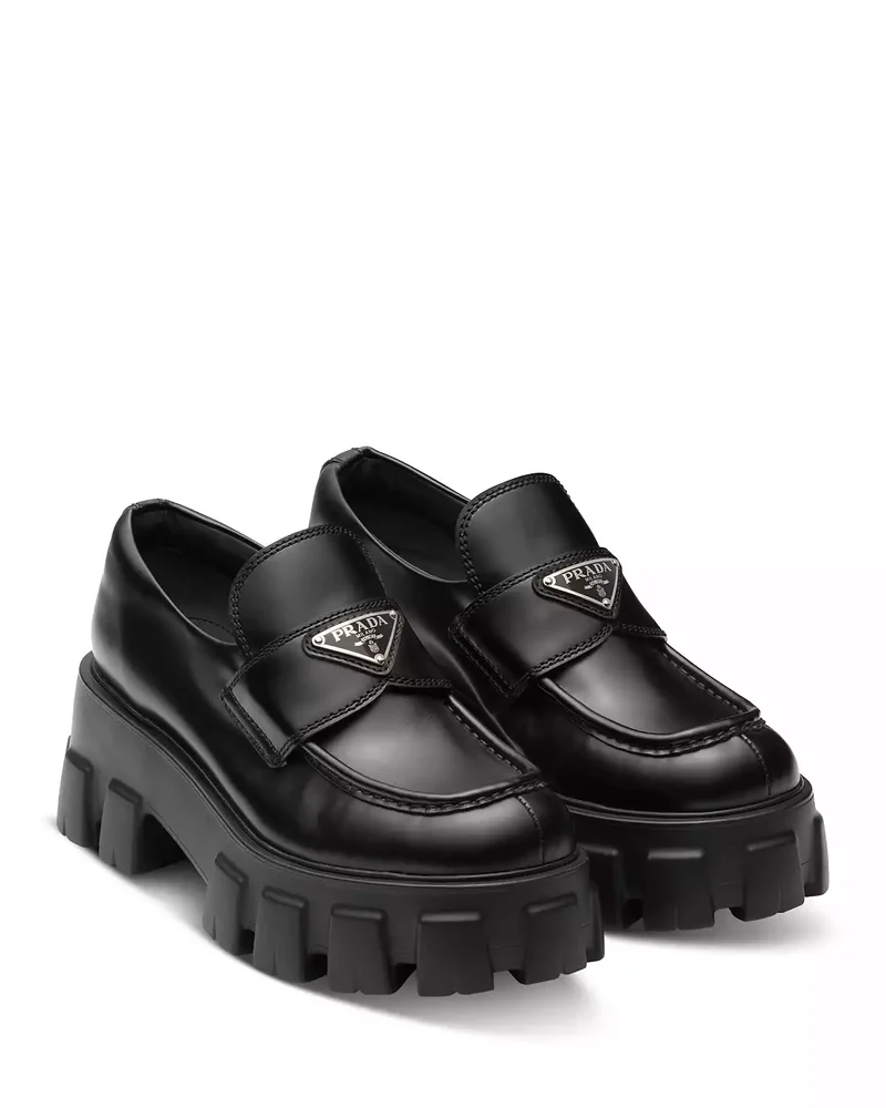 Women's Brushed Leather Monolith Loafers