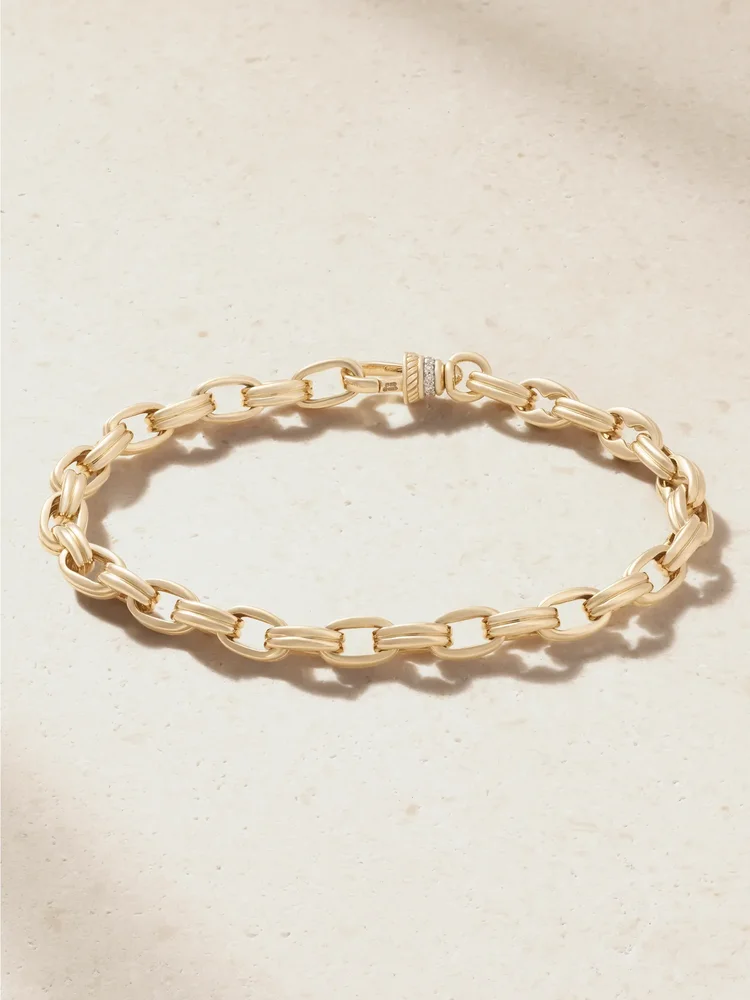 Siren 14-karat gold diamond bracelet