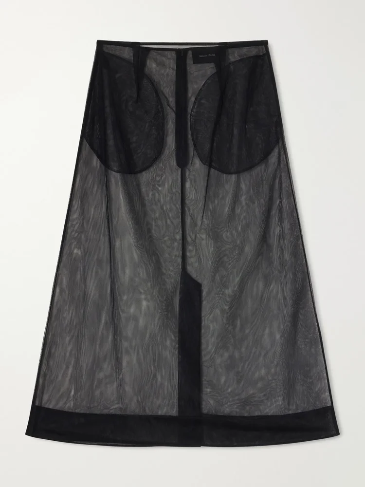 Organza midi skirt