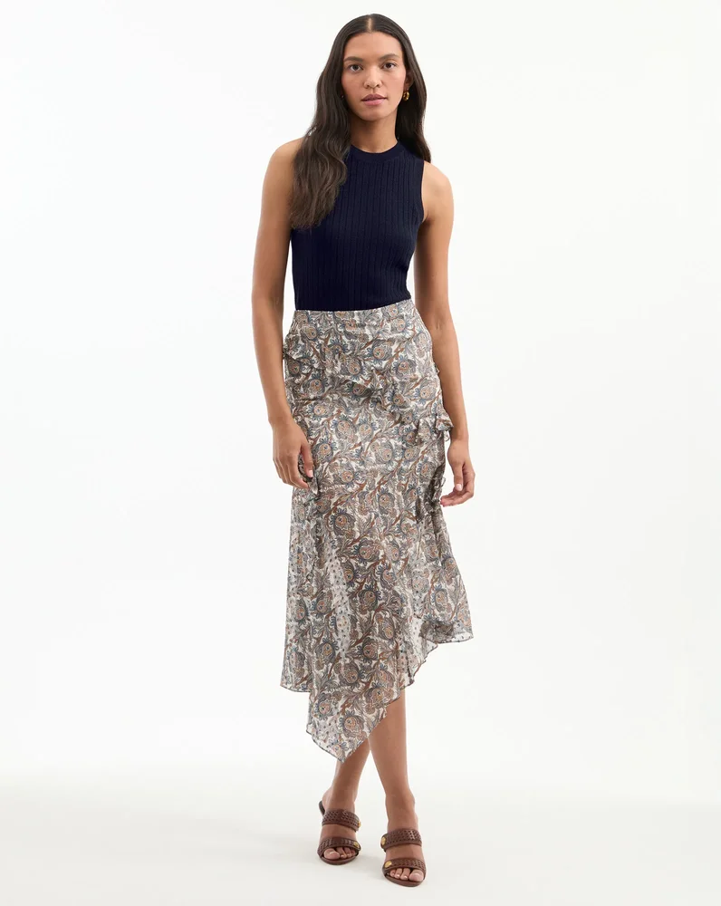 Eleonora Silk Midi Skirt