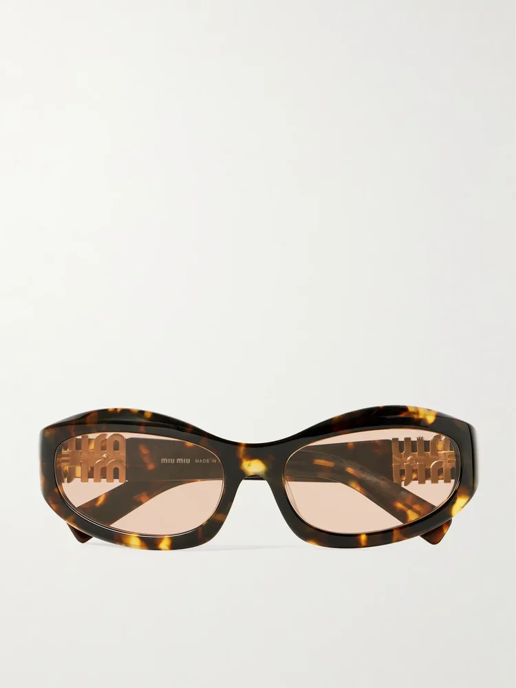 Miu Miu Glimpse D-Frame Acetate Sunglasses in Tortoiseshell