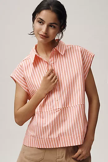 Maeve Cotton Cocoon Muscle Top