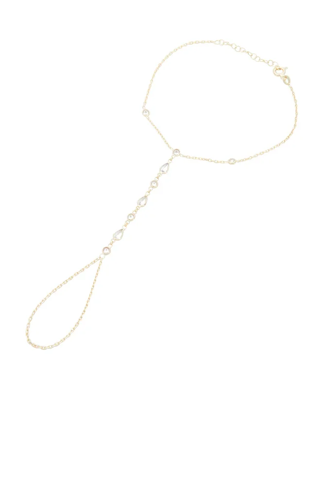 Cz Multi-shape Stone Hand Chain Bracelet