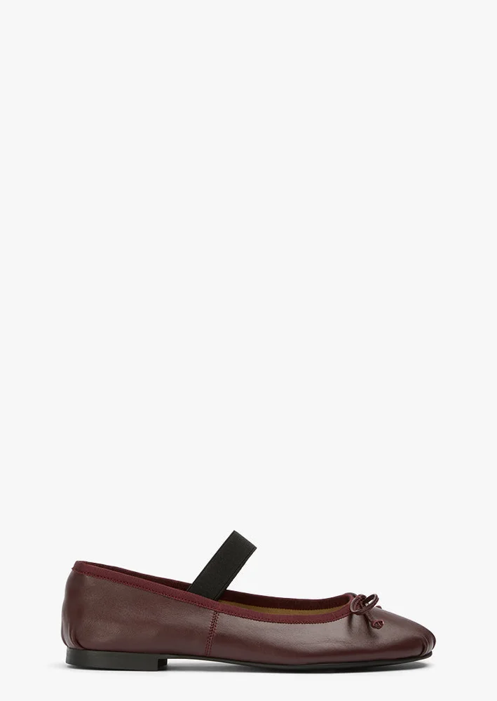 Caspian Ballet Flat in Vino Nappa