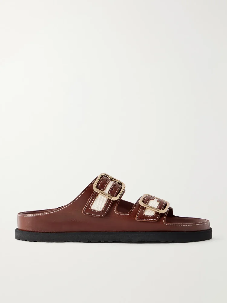 Arizona Bold canvas-trimmed leather sandals