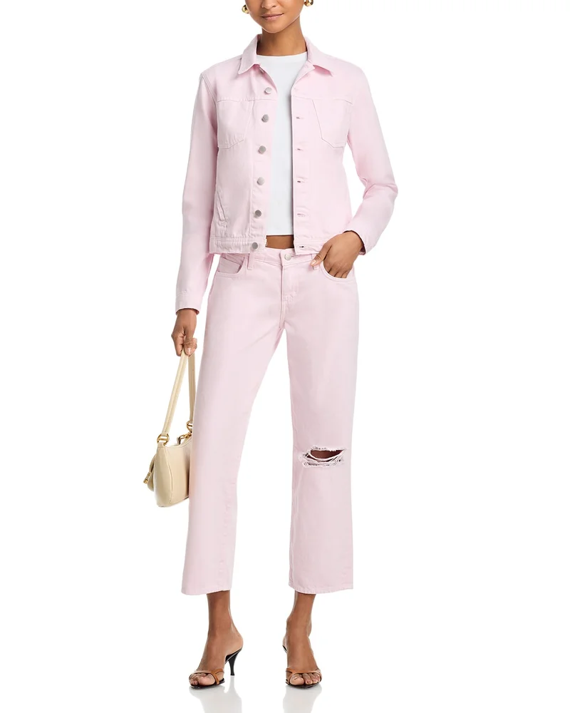 Celine Slim Femme Jacket & Blaine Low Rise Crop Stovepipe Jeans in Icy Lilac