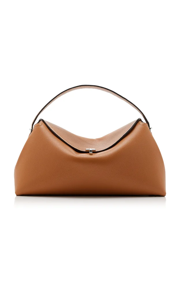 T-Lock Leather Top Handle Bag