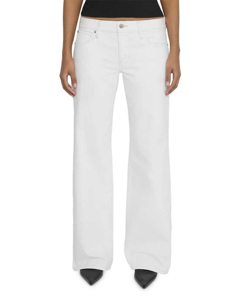 x Amelia Gray The Pixie Gray Low Rise Wide Flare Leg Jeans in Au Natural