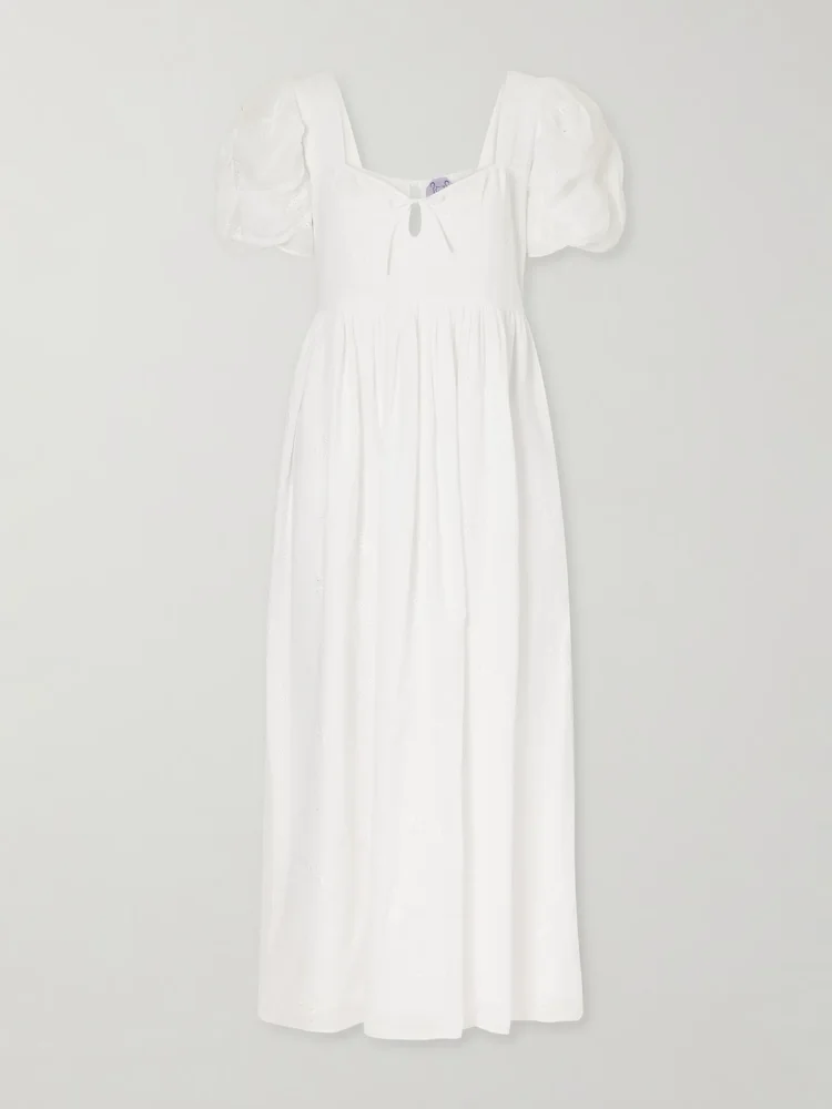 Calliope embroidered cotton midi dress