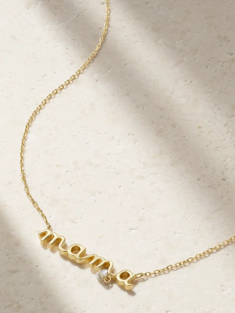 Mama 18-karat gold diamond necklace