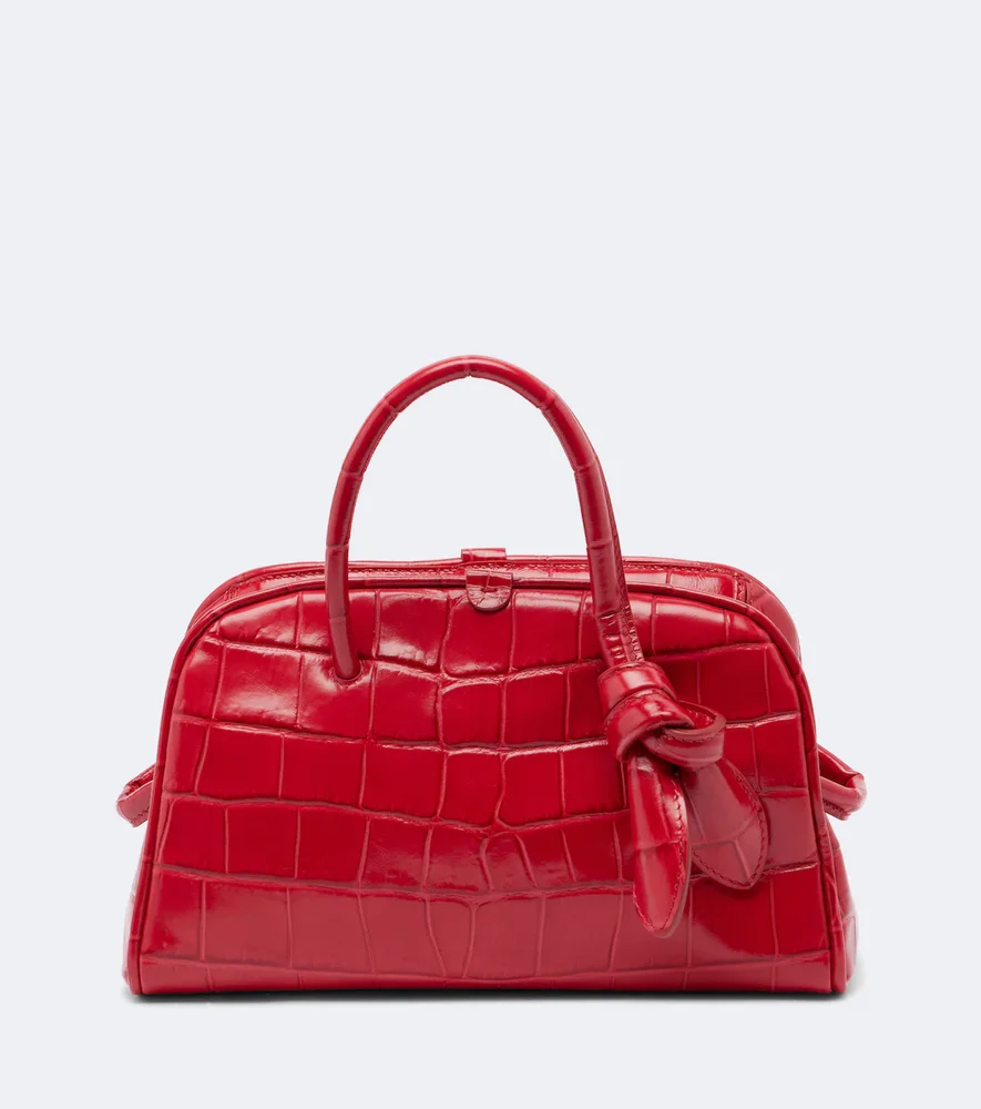 Turismo Small Croc-Effect Leather Bowling Bag