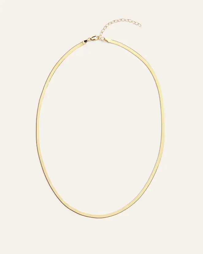 Yellow Gold 10K Gold Herringbone Chain Necklace