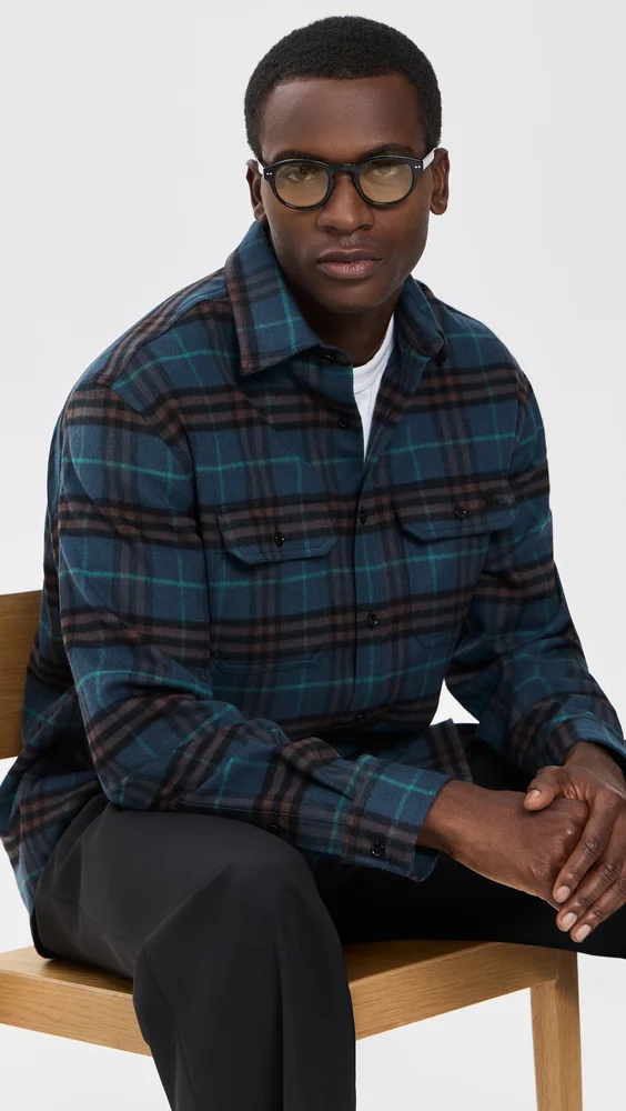 Cadoc Brushed Wool Flannel Overshirt