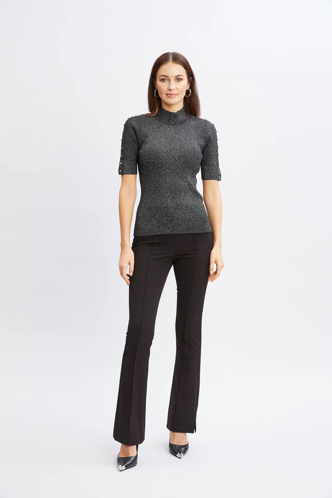 Crepe Seam Slit Flare Pant