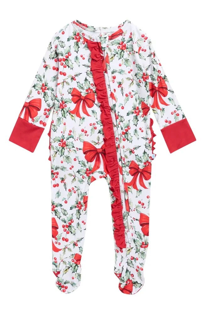 Ruffled Zippered Footie