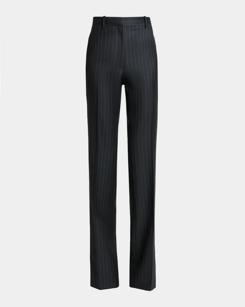 Wool-Mohair Pinstripe Trousers