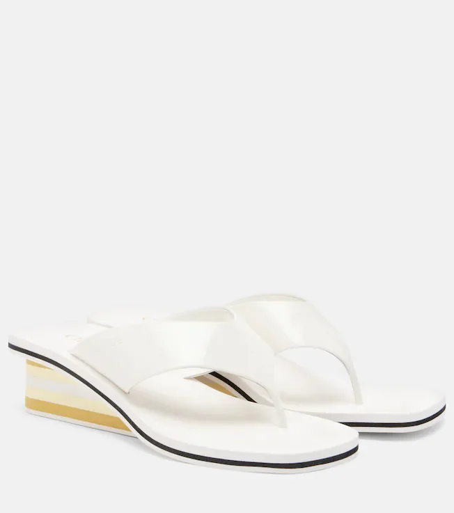 Swimming Cool patent leather thong sandals