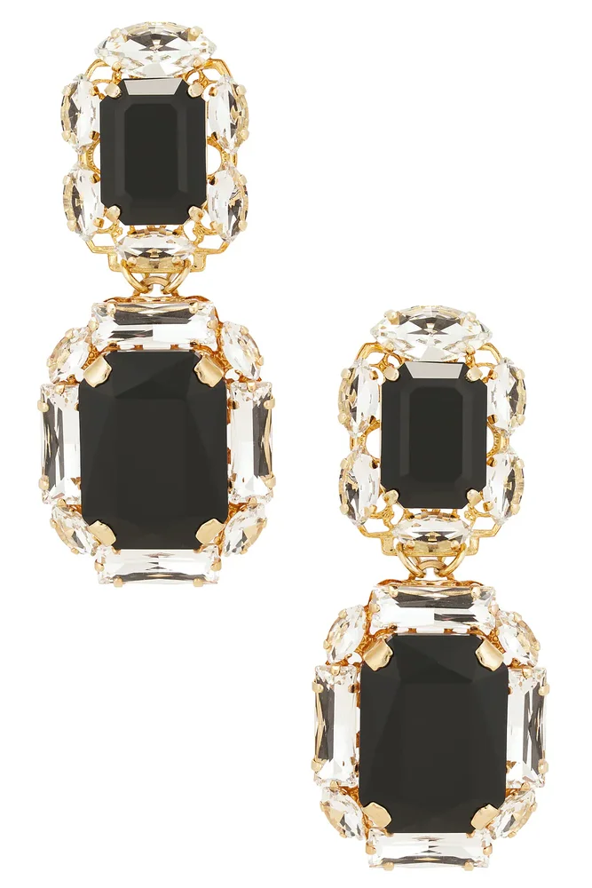 Omega Clasp Double Square Earrings