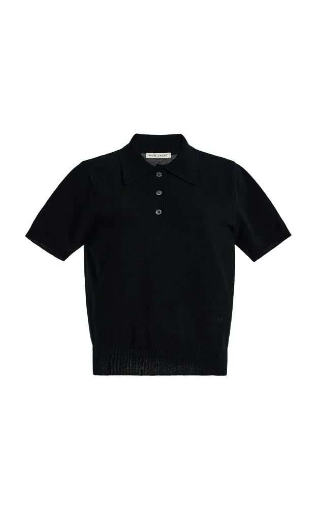 Court Cotton Crepe Polo Shirt