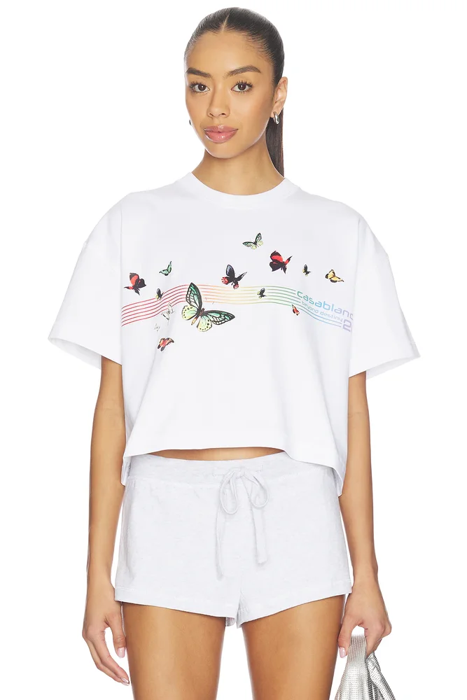 Butterfly Boxy Cropped T-shirt