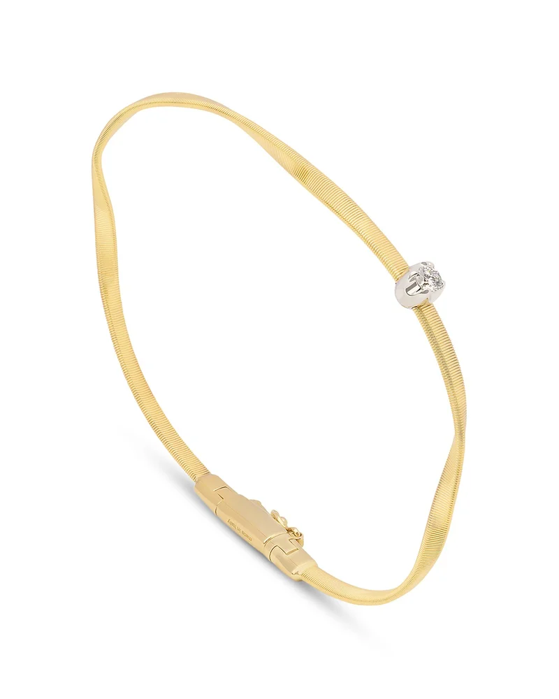 18K White & Yellow Gold Marrakech Diamond Solitaire Chain Bracelet