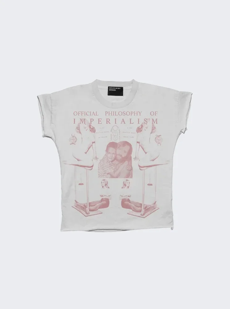 Philosophy Of Imperialsm Shrunken Tee Faded White