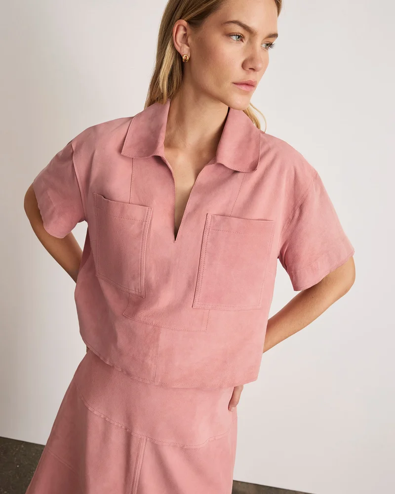 Jade Suede Top