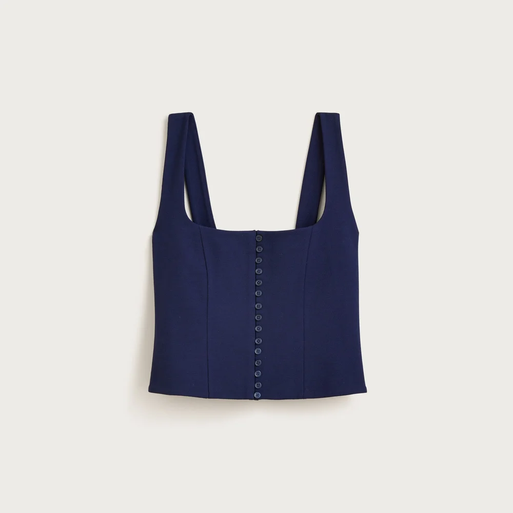 Corset top in stretch ponte