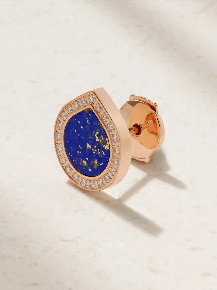 Antifer 18-karat rose gold, lapis lazuli and diamond single earring