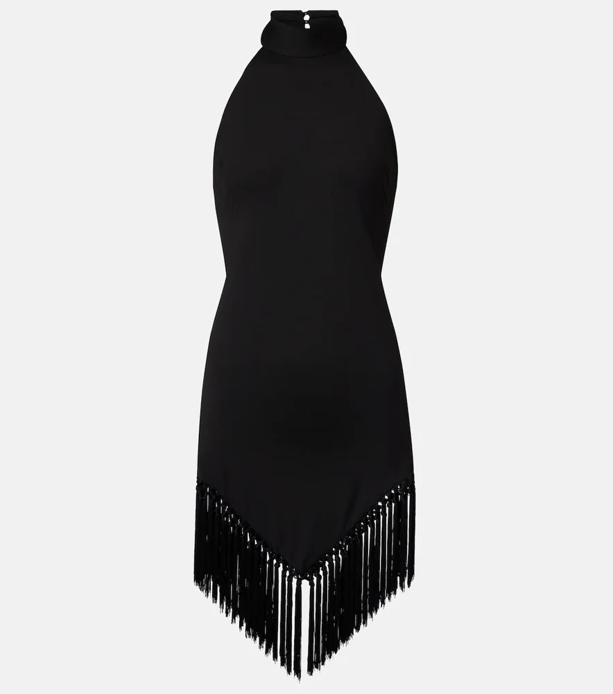 Ares fringed jersey minidress
