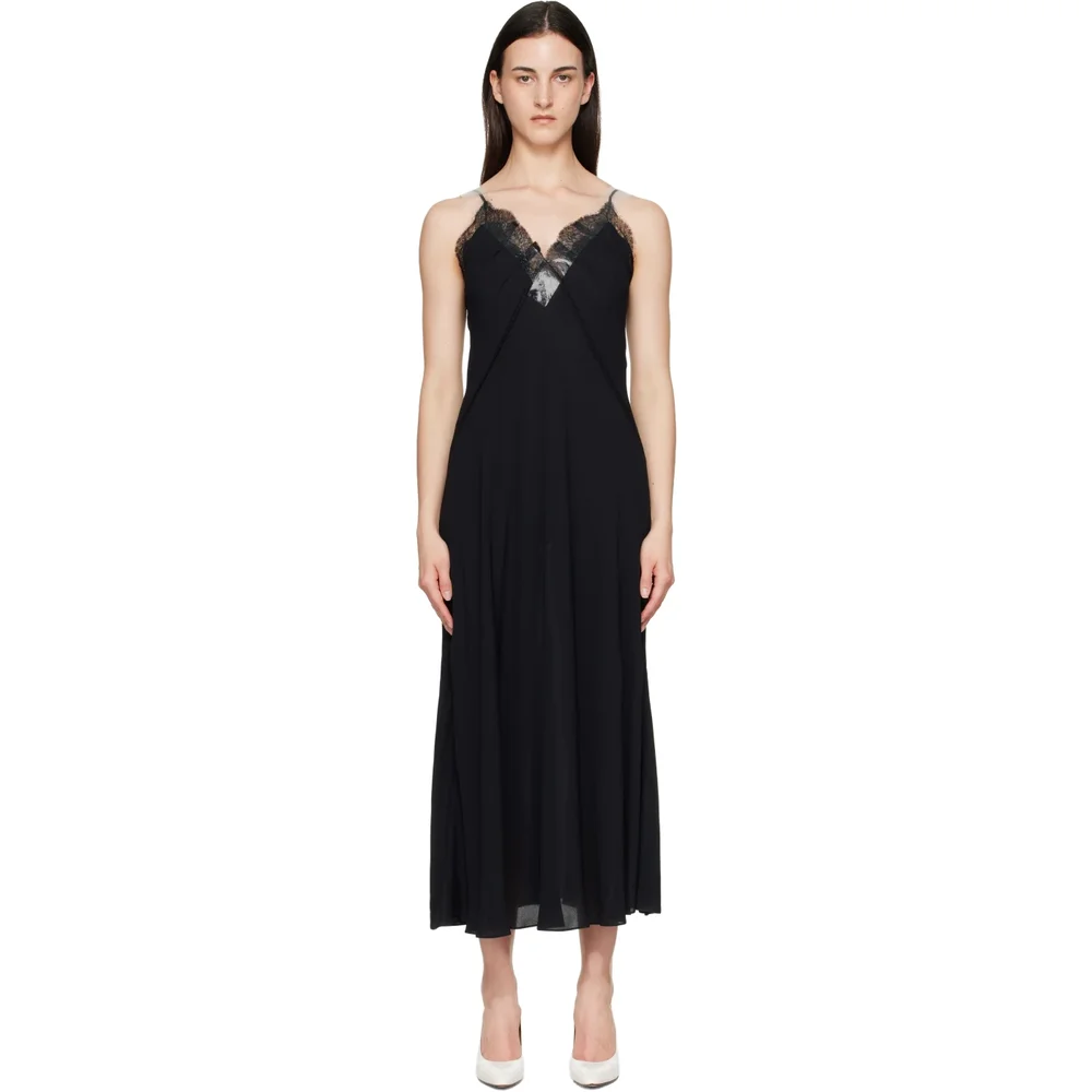 Black Taped Slip Maxi Dress