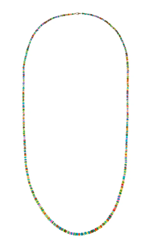Rainbow 14K Yellow Gold Opal Necklace