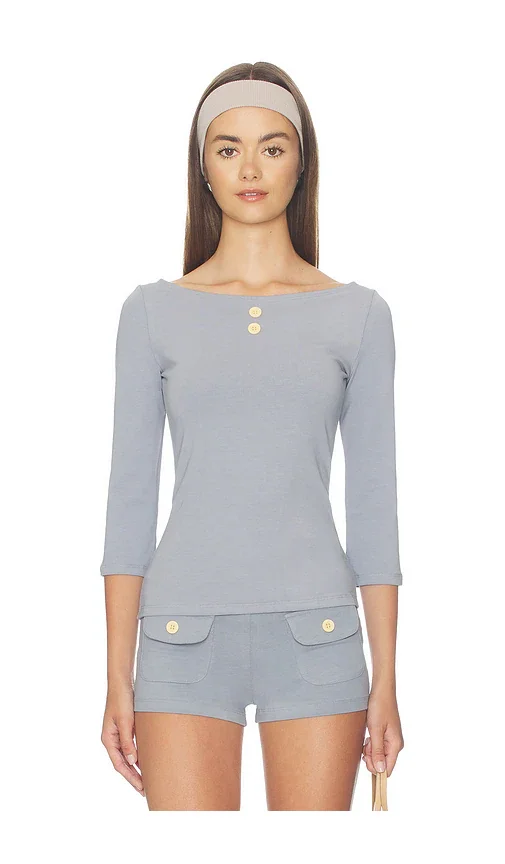 3/4 Boat Neck Top
