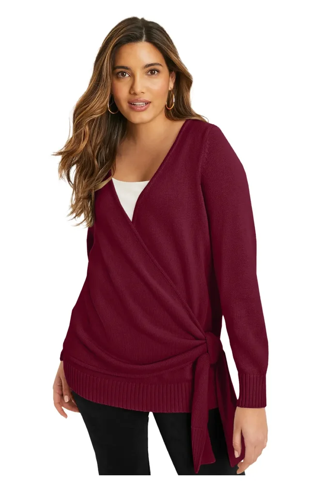 Wrap Front Cardigan (Plus)
