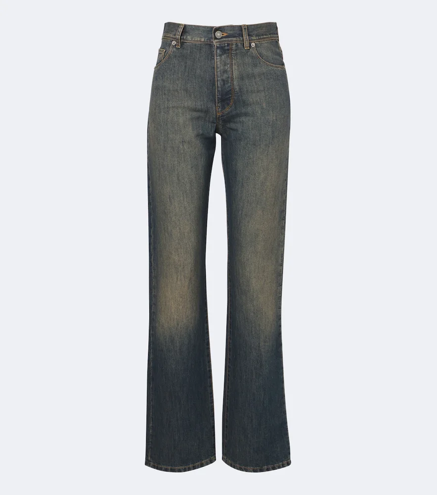 Faded wide-leg jeans