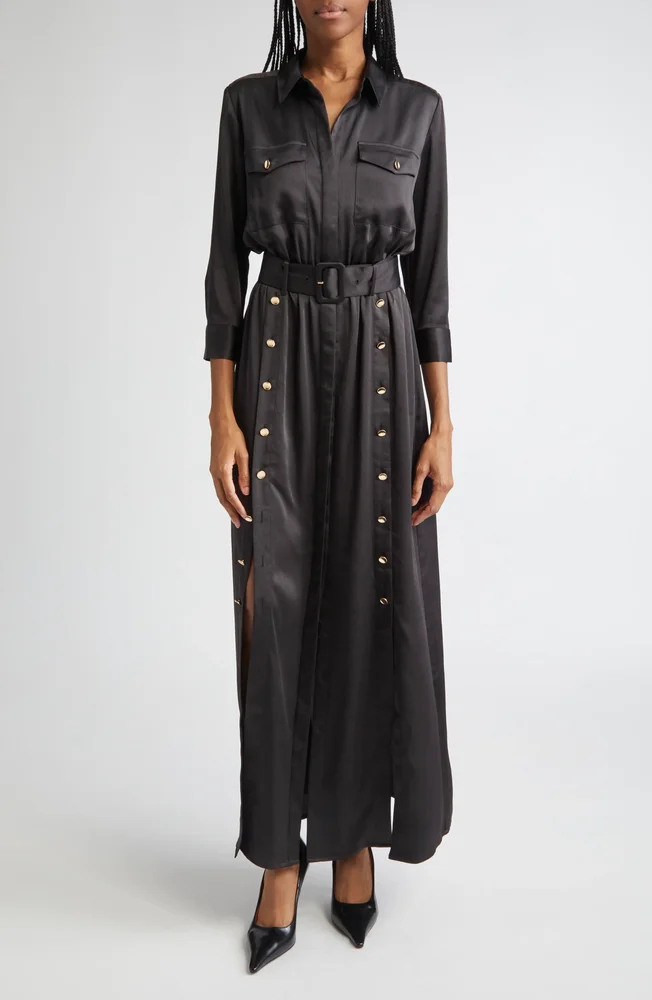Uriah Button Belted Maxi Shirtdress