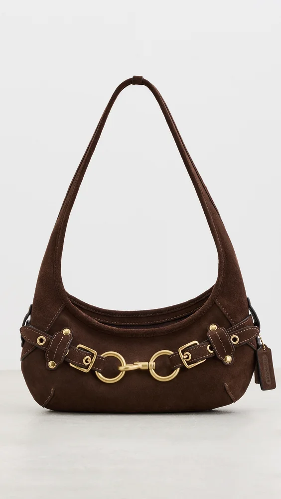 Belted Ergo Suede Shoulder Bag 26