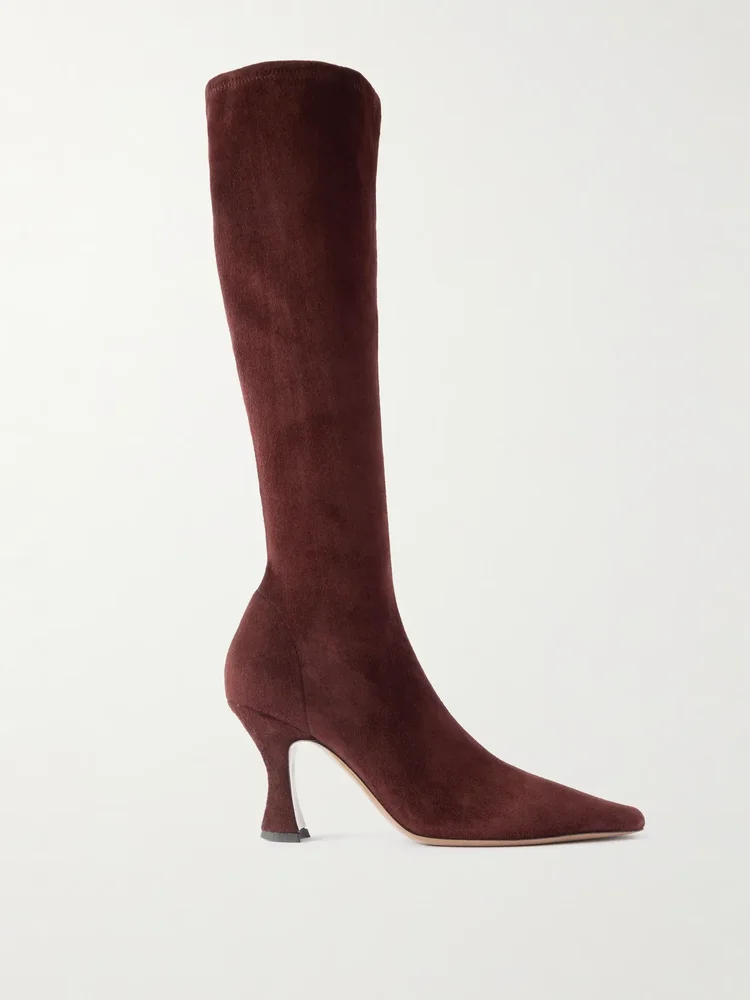 Suede knee boots