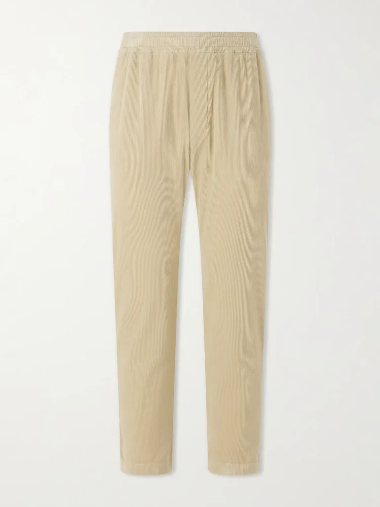 Straight-Leg Cotton-Blend Corduroy Trousers