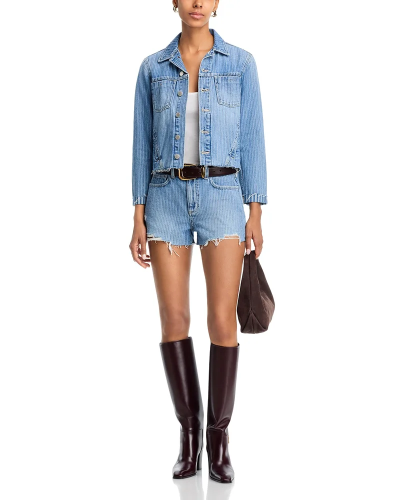 Janelle Slim Raw Denim Jacket & Clark Denim Shorts