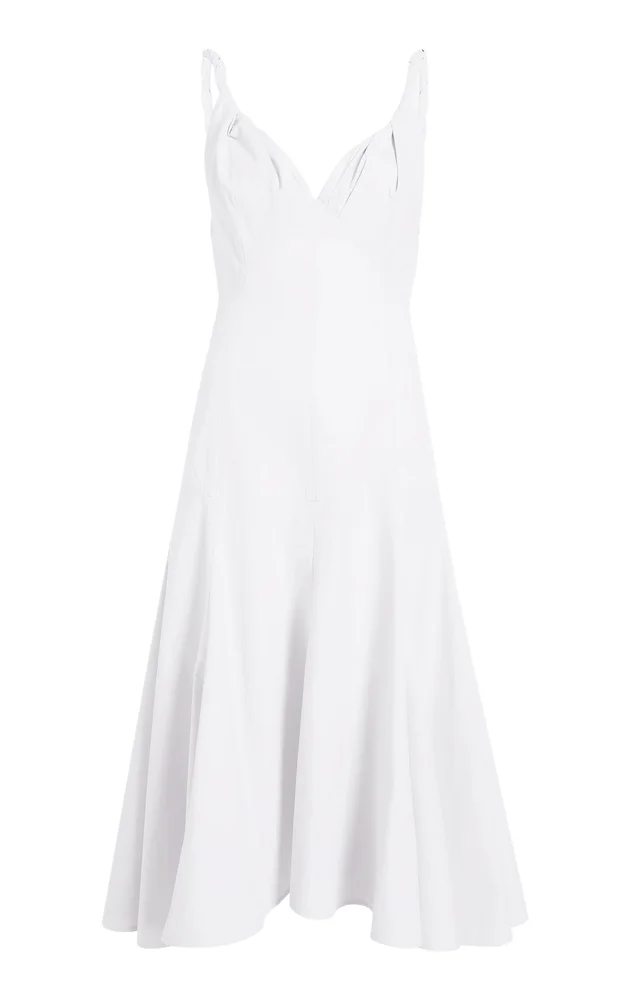 Leo Twisted Cotton Midi Dress